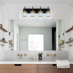 Appliques murales modernes à intensité variable pour salle de bain avec abat-jour en cristal