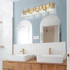 Luminaires de salle de bain en cristal à intensité variable Ora Modern sur miroir Glam Vanity Lights