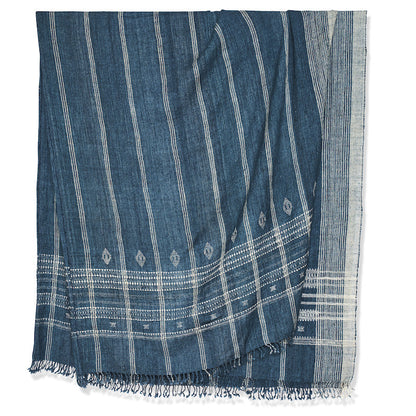 Couvre-lit indien original en indigo