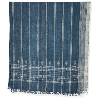 Couvre-lit indien original en indigo