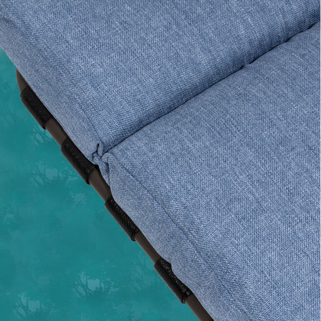 Chaise longue d'extérieur réglable avec coussin pour la plage et la piscine