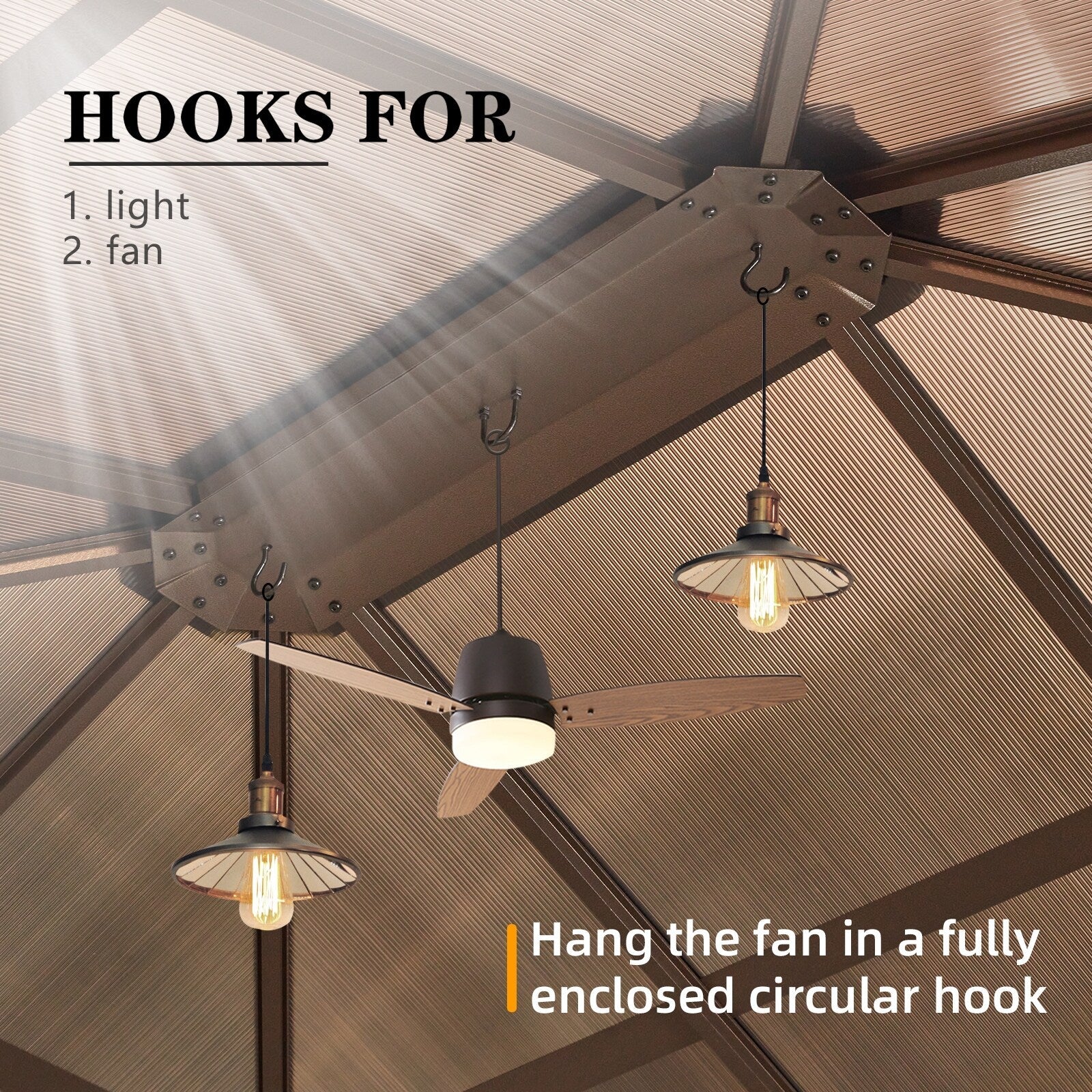 Gazebo à toit rigide EROMMY, pergola d'extérieur avec double toit, filet et rideaux, auvent robuste pour patio, arrière-cour, fête au bord de la piscine