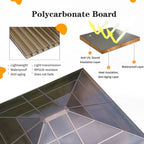 Tonnelle à toit rigide pour jardin – Pergola permanente avec filet, rideaux et double toit, abri extérieur toutes saisons