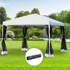 Auvent pop-up robuste Outsunny 10' x 10' avec filet latéral en maille amovible, conception d'installation facile, événement de fête en plein air