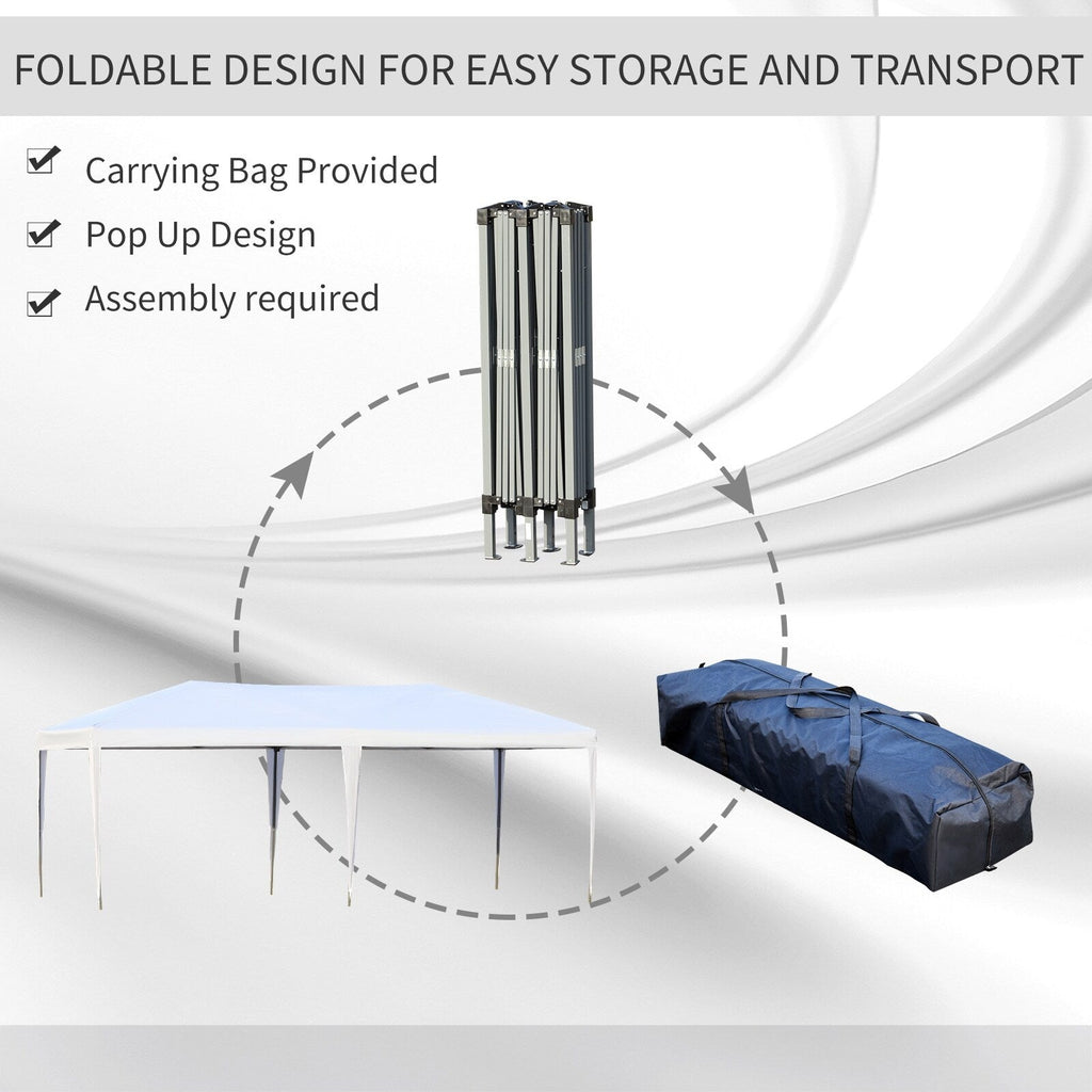 Auvent pop-up robuste Outsunny avec cadre robuste, toit anti-UV et sac de transport pour terrasse, jardin, plage et arrière-cour