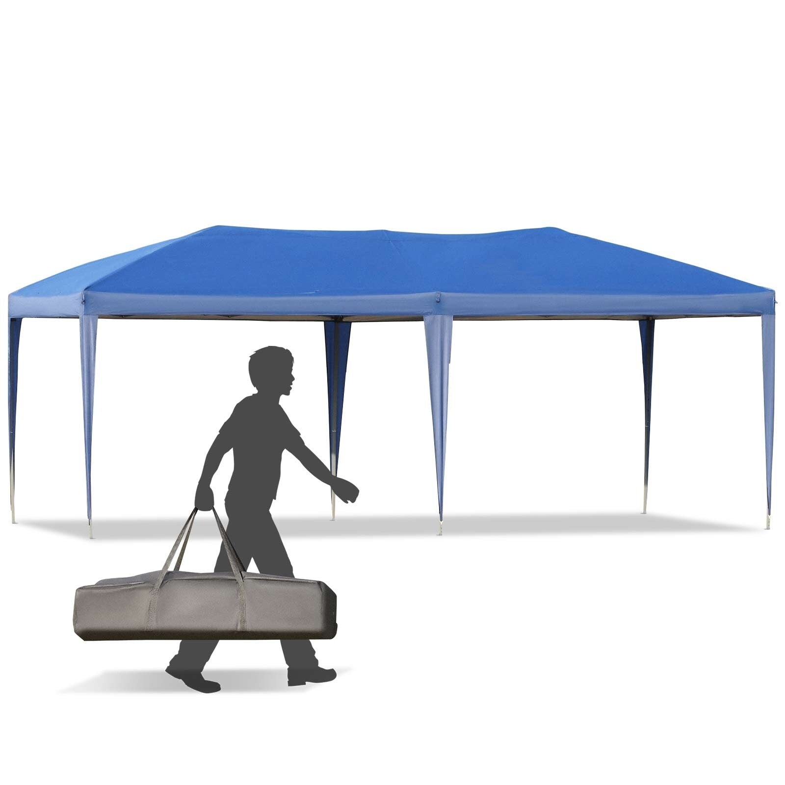 Auvent pop-up robuste Outsunny avec cadre robuste, toit anti-UV et sac de transport pour terrasse, jardin, plage et arrière-cour