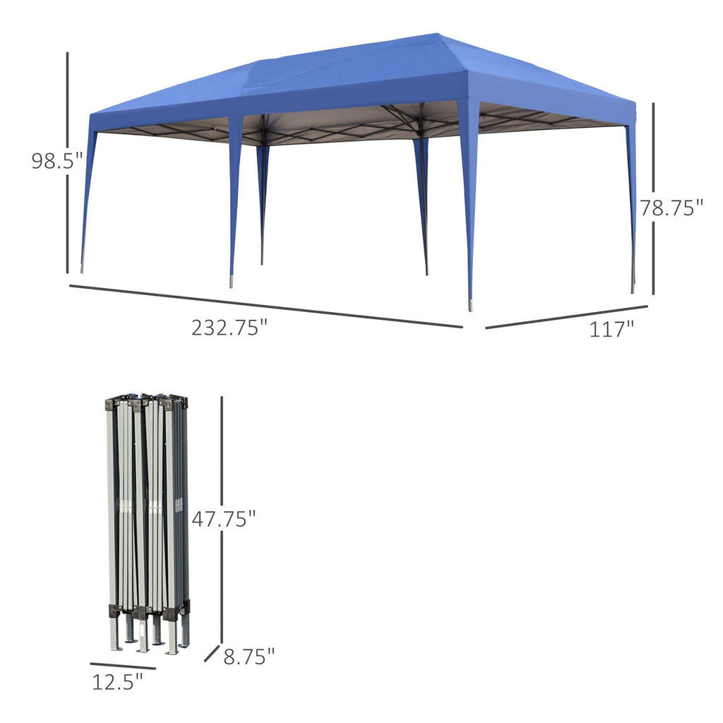 Auvent pop-up robuste Outsunny avec cadre robuste, toit anti-UV et sac de transport pour terrasse, jardin, plage et arrière-cour