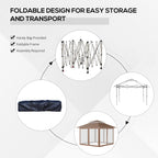 Outsunny 12' x 12' Pop Up Canopy Sun Shade Tente instantanée pliable avec filet latéral en maille, hauteur réglable sur 3 niveaux