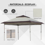 Outsunny 12' x 12' Pop Up Canopy Sun Shade Tente instantanée pliable avec filet latéral en maille, hauteur réglable sur 3 niveaux