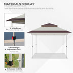 Outsunny 12' x 12' Pop Up Canopy Sun Shade Tente instantanée pliable avec filet latéral en maille, hauteur réglable sur 3 niveaux
