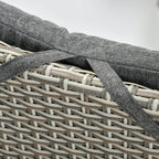 Ensemble de 3 canapés de patio Outsunny en rotin synthétique, chaises inclinables d'extérieur, table basse avec plateau en plastique grain de bois