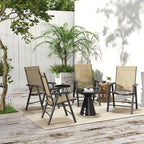 Ensemble de 4 chaises de patio pliantes Outsunny au design simple et chic, confortables pour la terrasse, le jardin, la cour et les voyages