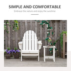 Chaise pliante Adirondack Outsunny, chaises de plage pliantes en plastique PEHD pour terrasse et jardin