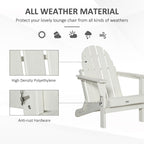 Chaise pliante Adirondack Outsunny, chaises de plage pliantes en plastique PEHD pour terrasse et jardin
