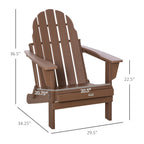 Chaise pliante Adirondack Outsunny, chaises de plage pliantes en plastique PEHD pour terrasse et jardin