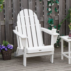 Chaise pliante Adirondack Outsunny, chaises de plage pliantes en plastique PEHD pour terrasse et jardin