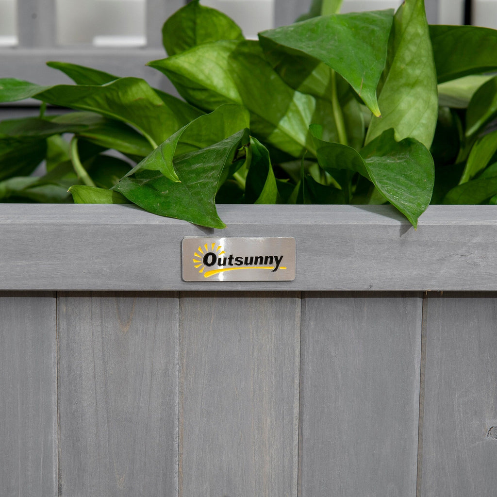 Jardinière en bois Outsunny avec treillis, plate-bande surélevée pour plantes grimpantes avec trous de drainage et toit