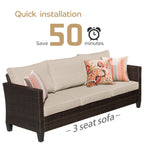 Ensemble de 5 sièges de jardin à dossier haut en osier OVIOS