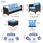 Ensemble de 5 sièges de jardin à dossier haut en osier OVIOS