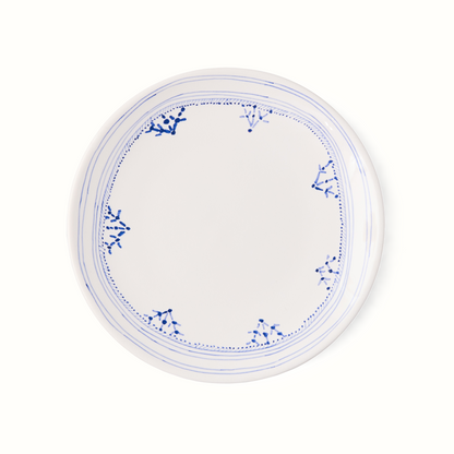 Assiette d'apéritif à bordure peinte Blue Fez de Peter Dunham + Hudson Grace
