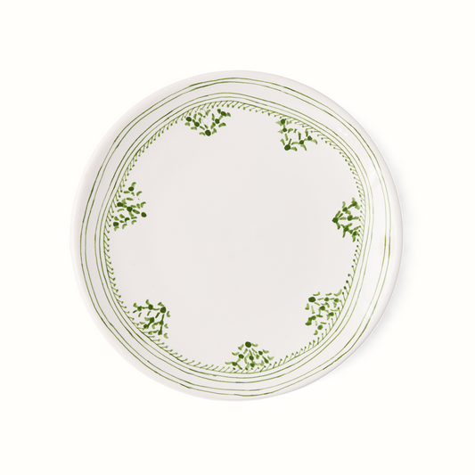 Assiette d'apéritif à bordure peinte Green Fez de Peter Dunham + Hudson Grace