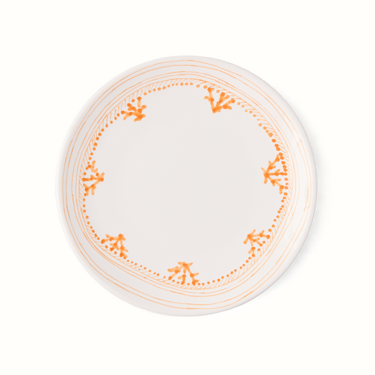 Assiette d'apéritif à bordure peinte Orange Fez de Peter Dunham + Hudson Grace