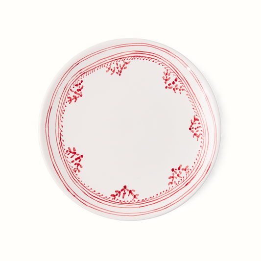 Assiette d'apéritif à bordure peinte Red Fez de Peter Dunham + Hudson Grace