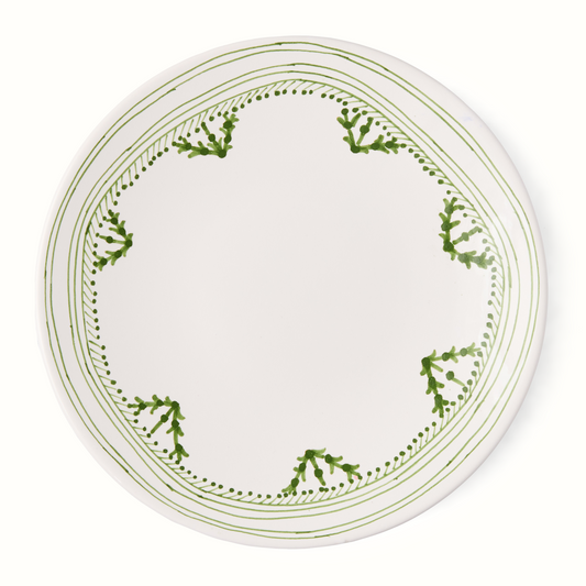 Assiette à dîner à bordure peinte Grace Green Fez de Peter Dunham + Hudson