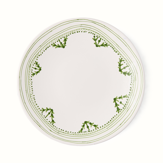 Assiette à salade à bordure peinte Green Fez de Peter Dunham + Hudson Grace