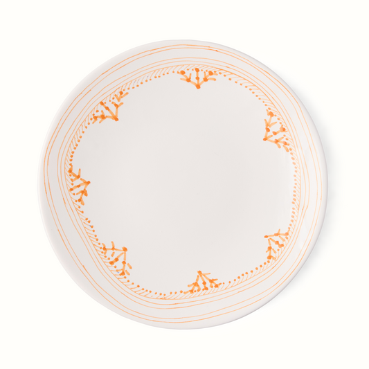 Assiette à salade à bordure peinte orange Fez Grace de Peter Dunham + Hudson
