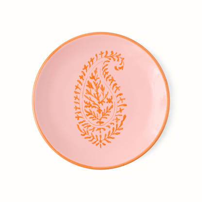 Assiette apéritive à motif cachemire rose Peter Dunham + Hudson Grace