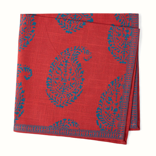 Serviette de table imprimée cachemire rouge Grace de Peter Dunham + Hudson