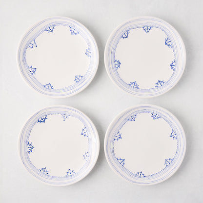 Assiette d'apéritif à bordure peinte Blue Fez de Peter Dunham + Hudson Grace