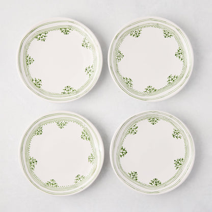 Assiette d'apéritif à bordure peinte Green Fez de Peter Dunham + Hudson Grace