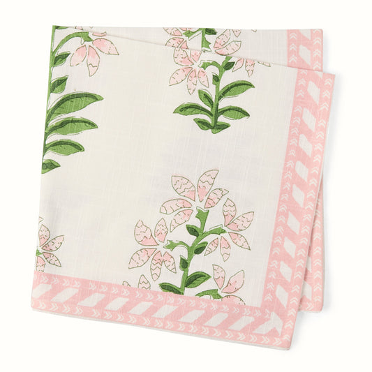 Serviette à imprimé floral rose Grace Shani de Peter Dunham + Hudson