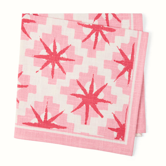 Serviette imprimée étoile rose Grace de Peter Dunham + Hudson