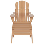 Chaise Adirondack pliable Polytrends Laguna en PEHD pour terrasse extérieure toutes saisons avec pouf (ensemble 2 pièces)