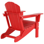 Chaise Adirondack pliable Polytrends Laguna en PEHD pour terrasse extérieure toutes saisons avec pouf (ensemble 2 pièces)