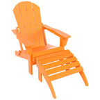 Chaise Adirondack pliable Polytrends Laguna en PEHD pour terrasse extérieure toutes saisons avec pouf (ensemble 2 pièces)