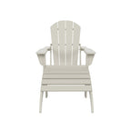 Chaise Adirondack pliable Polytrends Laguna en PEHD pour terrasse extérieure toutes saisons avec pouf (ensemble 2 pièces)