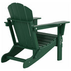 Chaise Adirondack pliable Polytrends Laguna en PEHD pour terrasse extérieure toutes saisons avec pouf (ensemble 2 pièces)