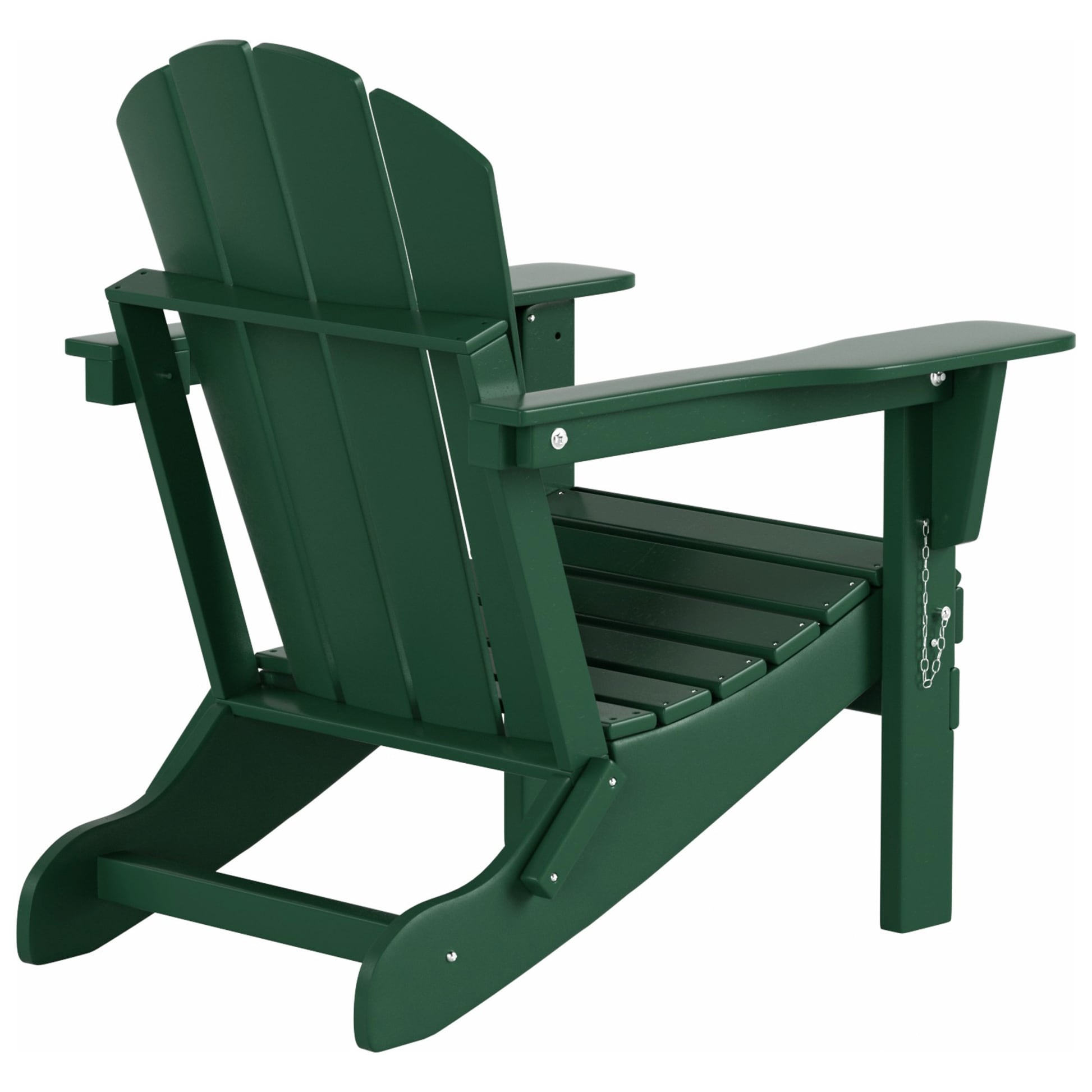 Chaise Adirondack pliable Polytrends Laguna en PEHD pour terrasse extérieure toutes saisons avec pouf (ensemble 2 pièces)