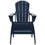 Chaise Adirondack pliable Polytrends Laguna en PEHD pour terrasse extérieure toutes saisons avec pouf (ensemble 2 pièces)