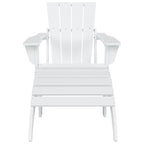 Chaise Adirondack pliable Polytrends Laguna en PEHD pour terrasse extérieure toutes saisons avec pouf (ensemble 2 pièces)