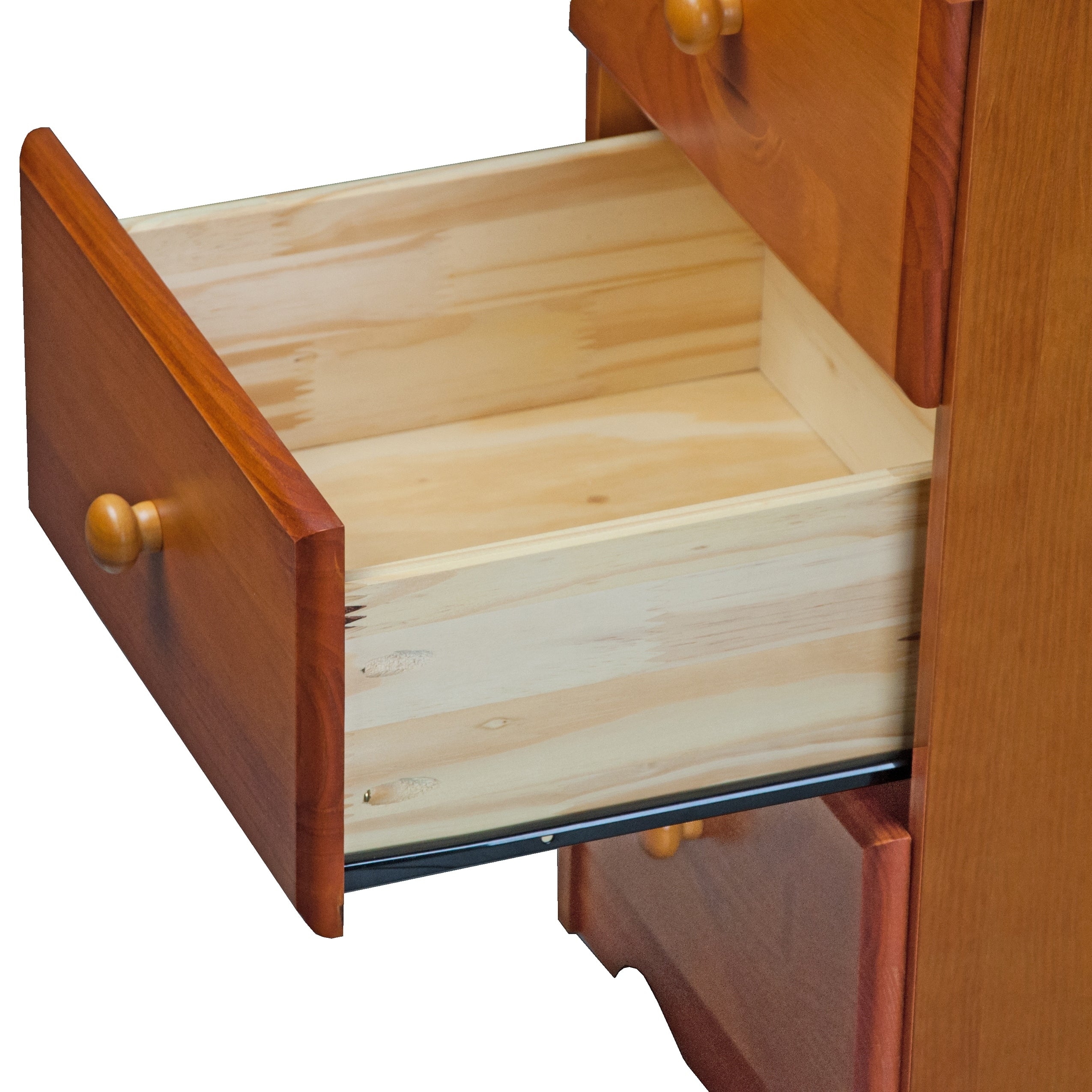 Table de chevet 3 tiroirs 100 % bois massif de Palace Imports avec boutons en métal ou en bois