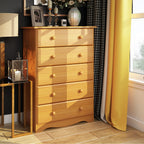 Commode 5 tiroirs 100 % bois massif avec boutons en métal ou en bois de Palace Imports