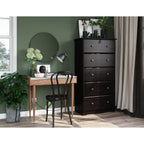 Commode 5 tiroirs géants 100 % bois massif de Palace Imports avec serrure, boutons en métal ou en bois