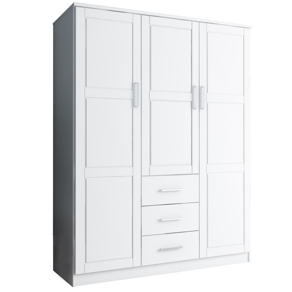 Armoire penderie 3 portes Cosmo 100 % bois massif de Palace Imports avec portes en bois massif ou en miroir