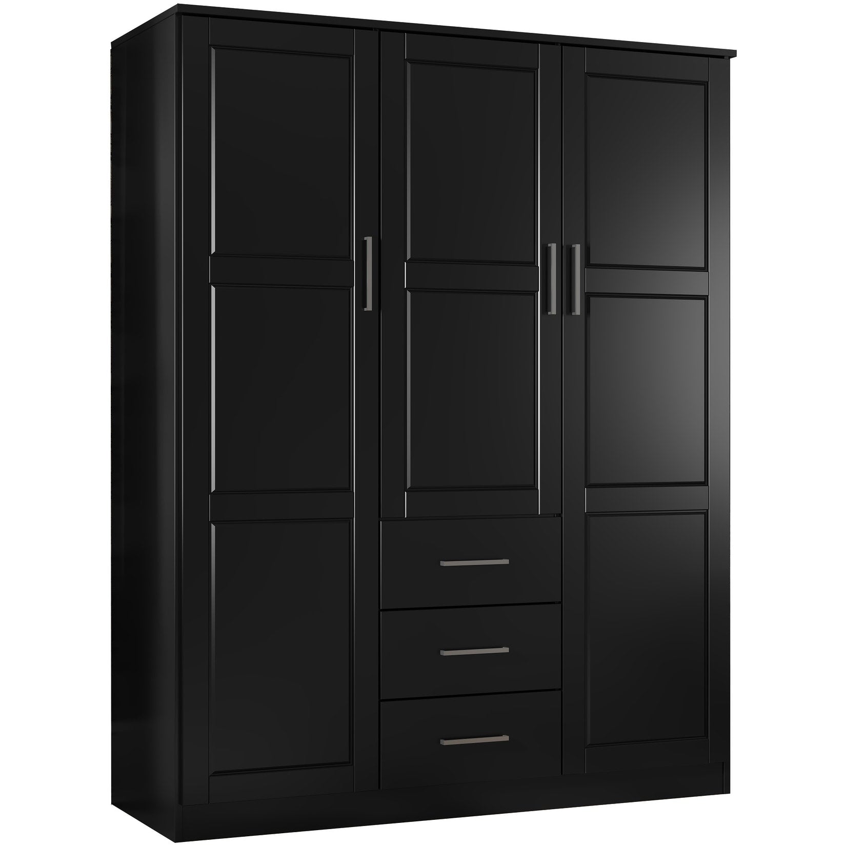Armoire penderie 3 portes Cosmo 100 % bois massif de Palace Imports avec portes en bois massif ou en miroir
