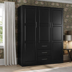 Armoire penderie 3 portes Cosmo 100 % bois massif de Palace Imports avec portes en bois massif ou en miroir